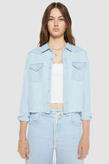 Mother - The Super Exes Crop Step Fray Denim Jacket - NOENDSIG