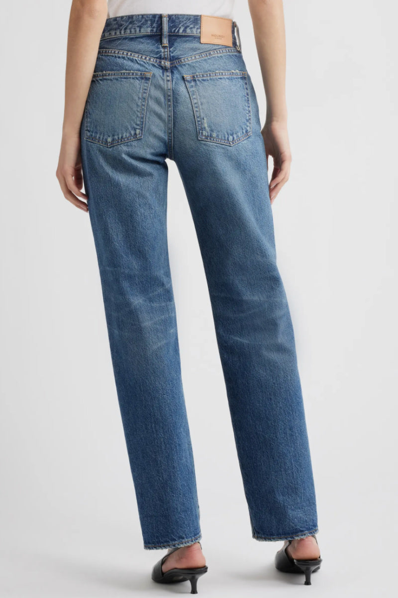 Moussy - Aquebogue High Waist Ankle Straight Leg Jeans - BLUE