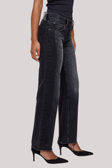 Moussy - Glencoe Low-Rise Straight Jean - BLACK
