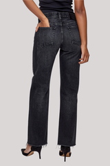 Moussy - Glencoe Low-Rise Straight Jean - BLACK