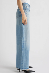 Moussy - Lowell High Waist Superwide Leg Jeans - LTBLUE