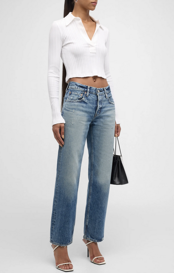 Moussy - MV Trigg Straight Low-Rise Jeans - BLUE