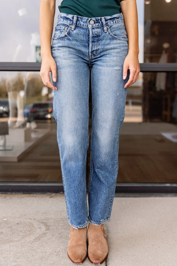 Moussy - Mv Trigg Low-Rise Straight Jeans - BLUE