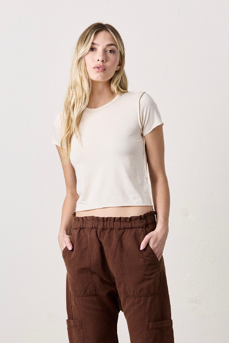 NSF - Tara Fitted Shrunken Crew Tee - IVORY