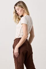 NSF - Tara Fitted Shrunken Crew Tee - IVORY