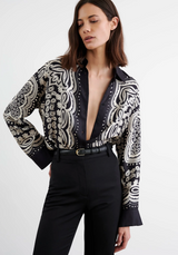 Nili Lotan - Alfie Printed Shirt - BLCKIVOR