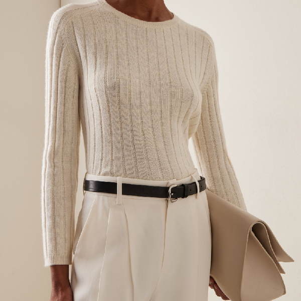 ニット/セーター louren big silhouetteknit pullover ivory Lori Off Shoulder - Bisque Melange | house of lolo
