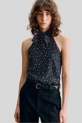 Nili Lotan - Alla Halterneck Top - BLKIVYST