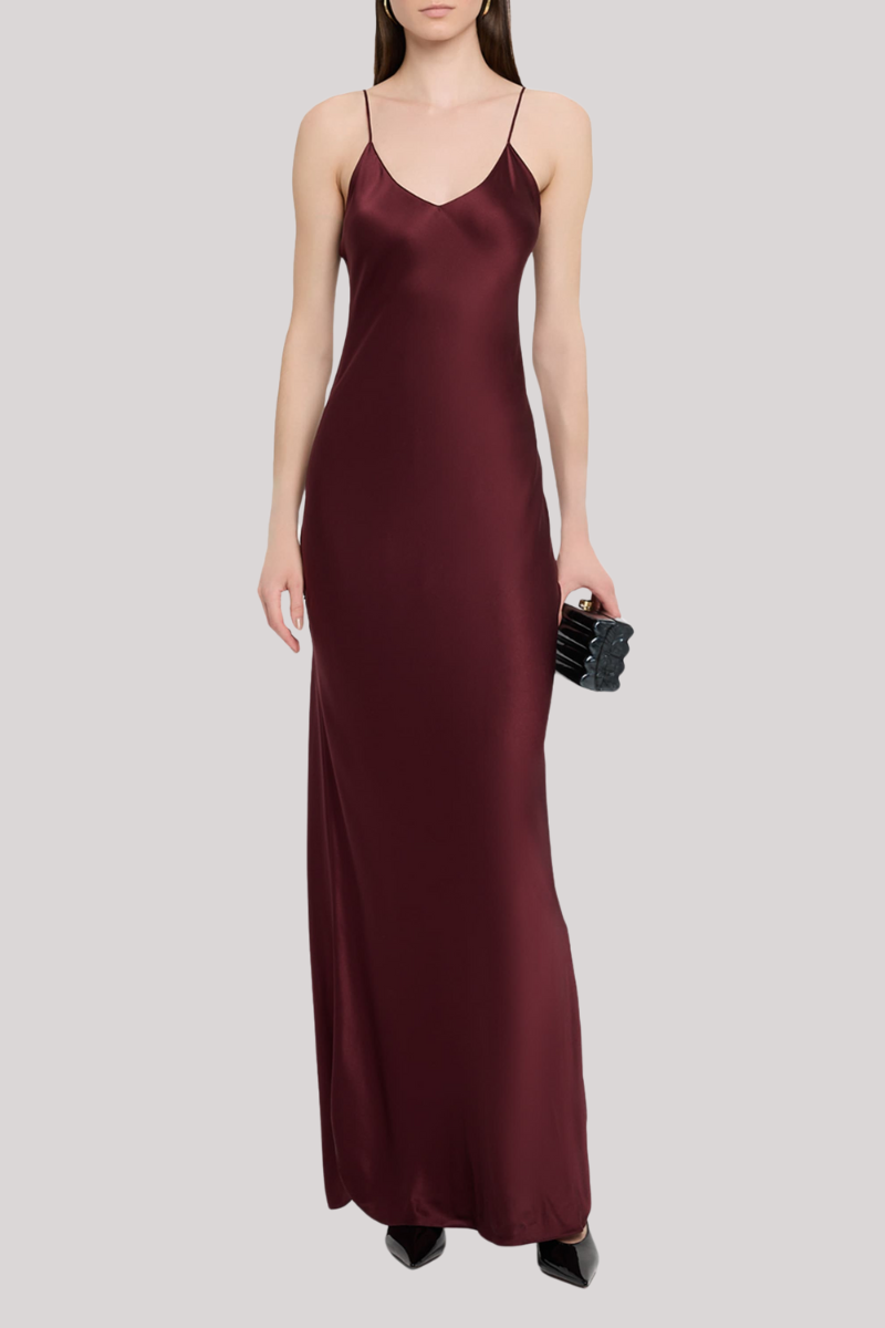 Nili Lotan - Cami Silk Gown - CLARET