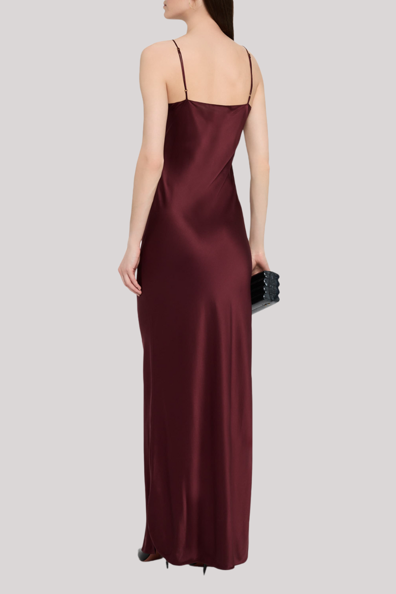 Nili Lotan - Cami Silk Gown - CLARET