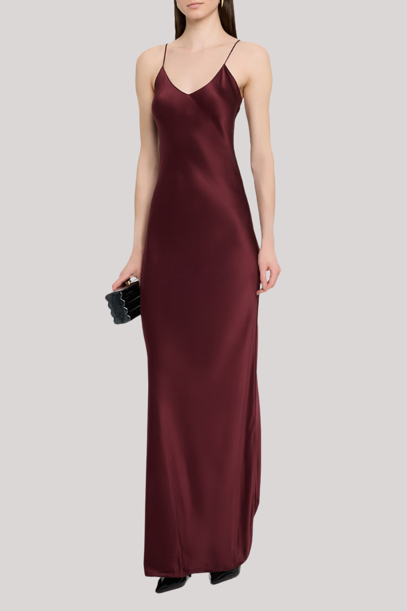 Nili Lotan - Cami Silk Gown - CLARET