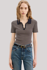 Nili Lotan - Gemmatta Stripe Polo - DRKNVYBR