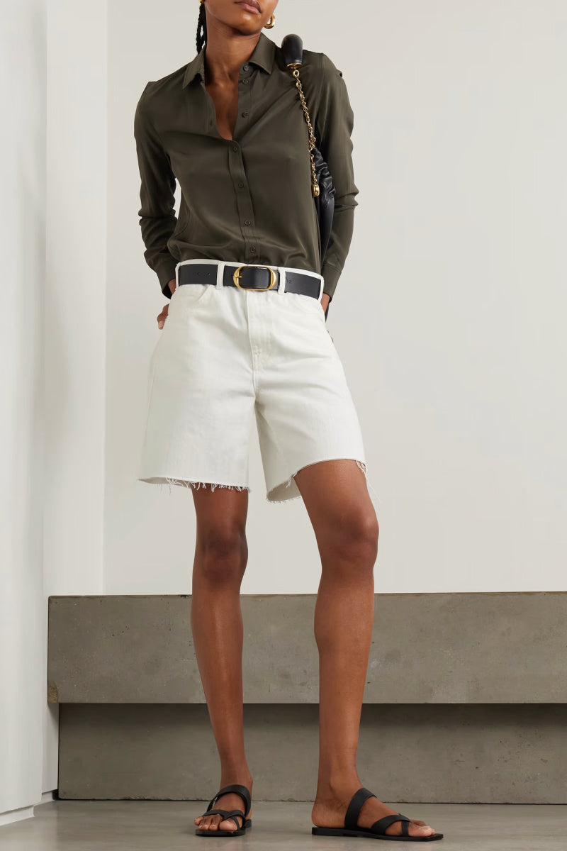 Nili Lotan - Rusell Denim Short - CREAM