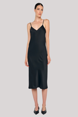 Norma Kamali - Bias Slip Dress - BLACK
