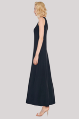 Norma Kamali - Sleeveless Long Swing Dress - BLACK
