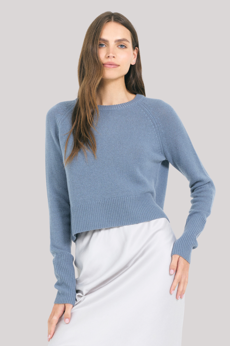 One Grey Day - Blakely Cashmere Pullover - CADET