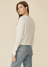 One Grey Day - Blakely Vee Neck Sweater - IVORY