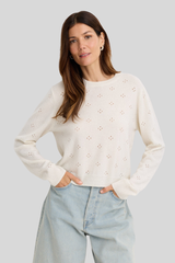 One Grey Day - Georgie Cashmere Crewneck - IVORY