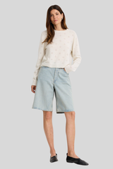 One Grey Day - Georgie Cashmere Crewneck - IVORY