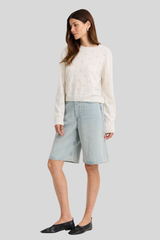 One Grey Day - Georgie Cashmere Crewneck - IVORY