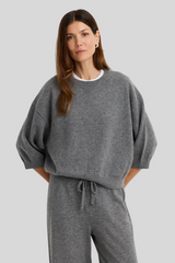 One Grey Day - Indira Cashmere Top - HEATHASH