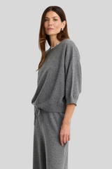 One Grey Day - Indira Cashmere Top - HEATHASH