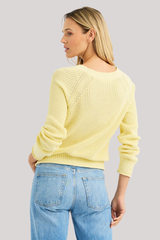 One Grey Day - Raleigh Cardigan - LEMON