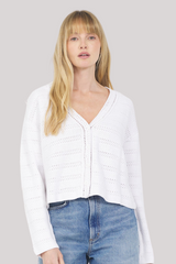 One Grey Day - Rosie Cardigan - WHITE