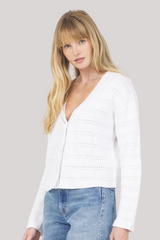 One Grey Day - Rosie Cardigan - WHITE