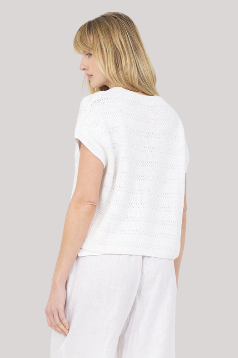 One Grey Day - Rosie Sleeveless Top - WHITE