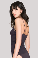 Only Hearts - Lace Trimmed Cami - BLACK