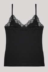 Only Hearts - Lace Trimmed Cami - BLACK