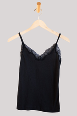 Only Hearts - Lace Trimmed Cami - BLACK