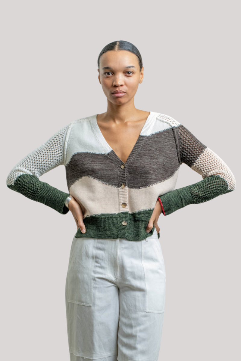 【新品】ラクエル・アレグラ(RAQUEL ALLEGRA)　カーディガン  0  白/01362 Cream Arcadia Cardigan – Raquel Allegra