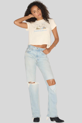 Re/Done - 50s Boxy Tee Scaries - VINTWHT