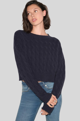 Re/Done - Rowe Cashmere Pullover - NAVY