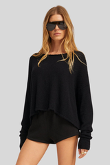 SPRWMN - Off Shoulder Sweater - BLACK