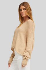 SPRWMN - Off Shoulder Sweater - TAUPE