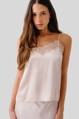 Sablyn - Bobbi Lace Trim Cami - LUNAR