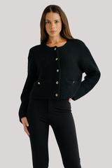Sablyn - Charlene Cropped Welt Pocket Cashmere Jacket - BLACK