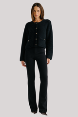 Sablyn - Charlene Cropped Welt Pocket Cashmere Jacket - BLACK