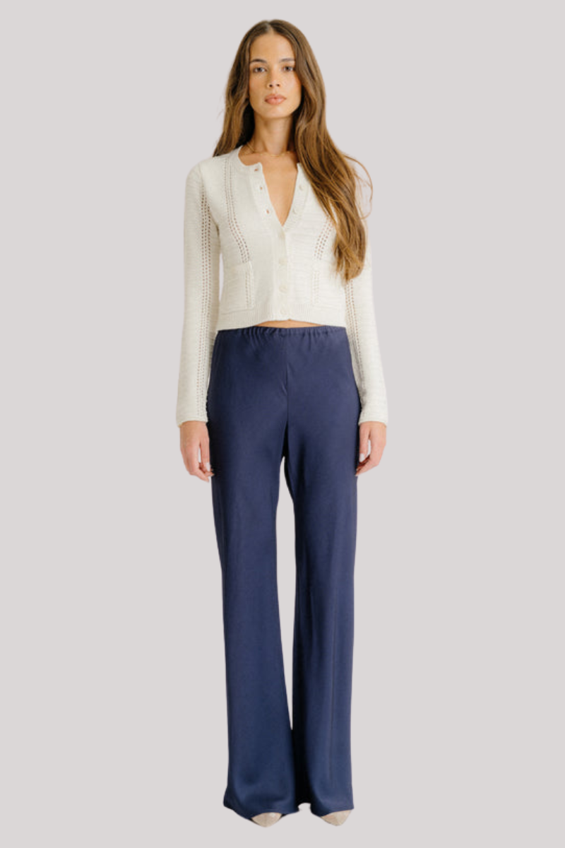 Sablyn - Charlotte Slim Crewneck Cardigan - GARDENIA