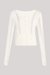 Sablyn - Charlotte Slim Crewneck Cardigan - GARDENIA