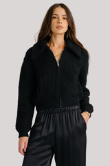 Sablyn - Cody Collared Zip Up Jacket  - BLACK