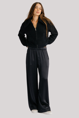 Sablyn - Cody Collared Zip Up Jacket  - BLACK