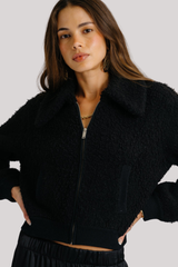 Sablyn - Cody Collared Zip Up Jacket  - BLACK