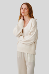 Sablyn - Cora Scoop Neck Sweater - GARDENIA