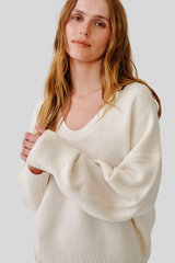 Sablyn - Cora Scoop Neck Sweater - GARDENIA
