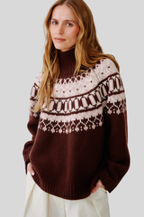 Sablyn - Finley Slouchy Fairisle Crewneck - CINNAMUL