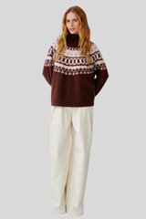 Sablyn - Finley Slouchy Fairisle Crewneck - CINNAMUL